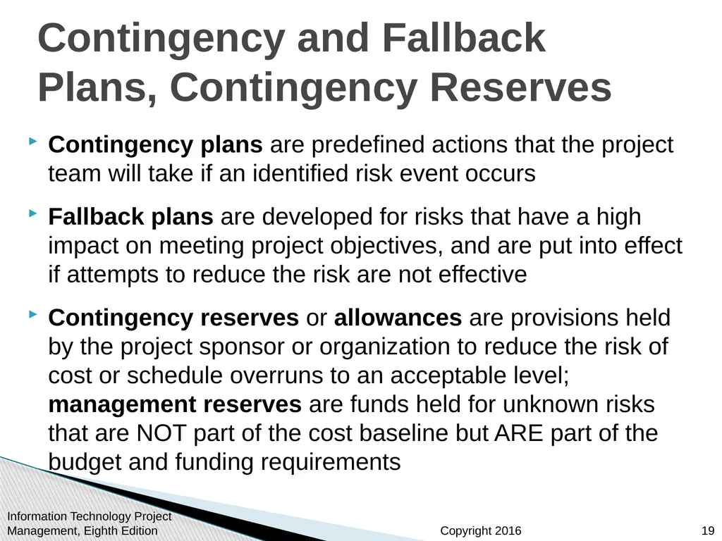 Chapter 11 : Project Risk Management Information - slide 19 of 60