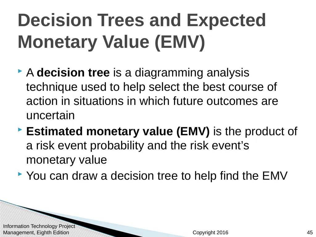 Chapter 11 : Project Risk Management Information - slide 45 of 60