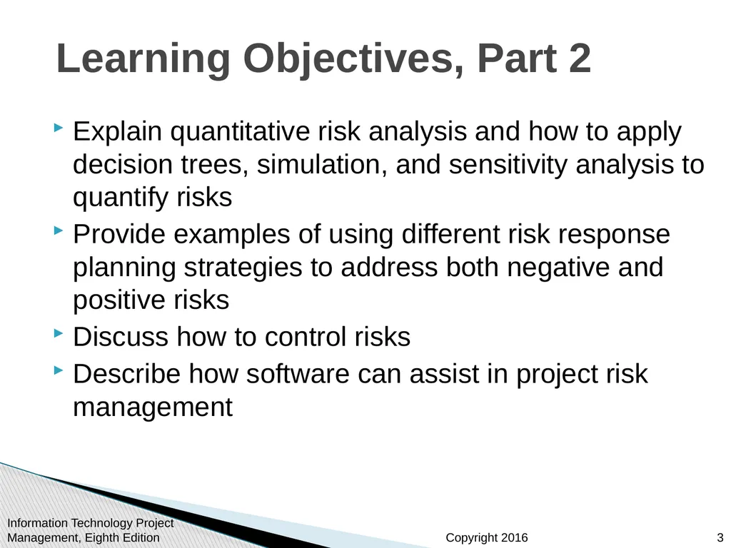 Chapter 11 : Project Risk Management Information - slide 3 of 60