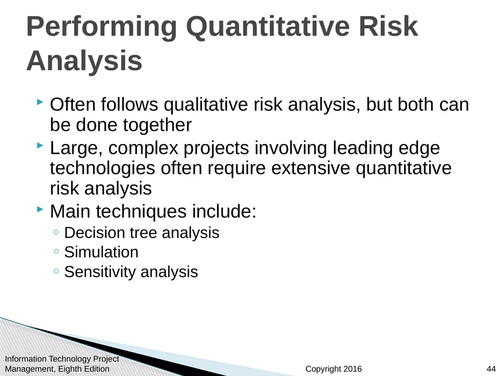 Chapter 11 : Project Risk Management Information - slide 44 of 60