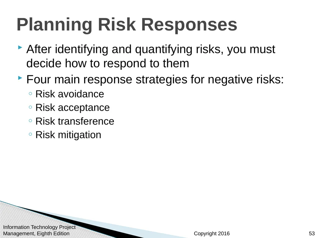 Chapter 11 : Project Risk Management Information - slide 53 of 60