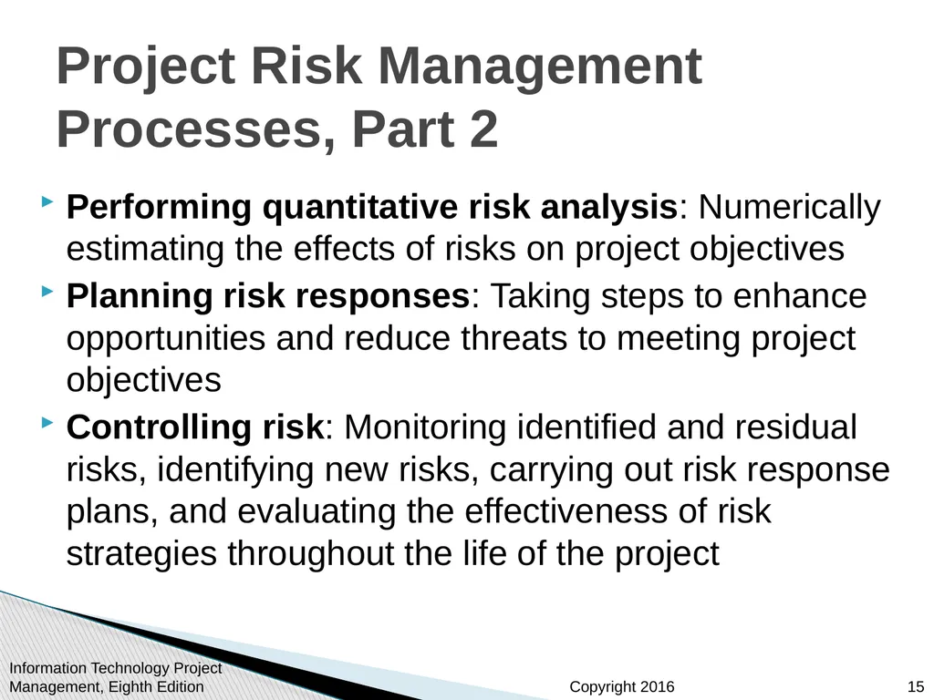 Chapter 11 : Project Risk Management Information - slide 15 of 60