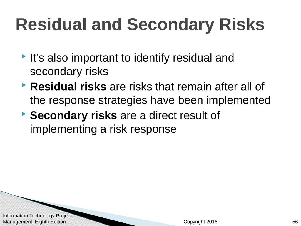Chapter 11 : Project Risk Management Information - slide 56 of 60