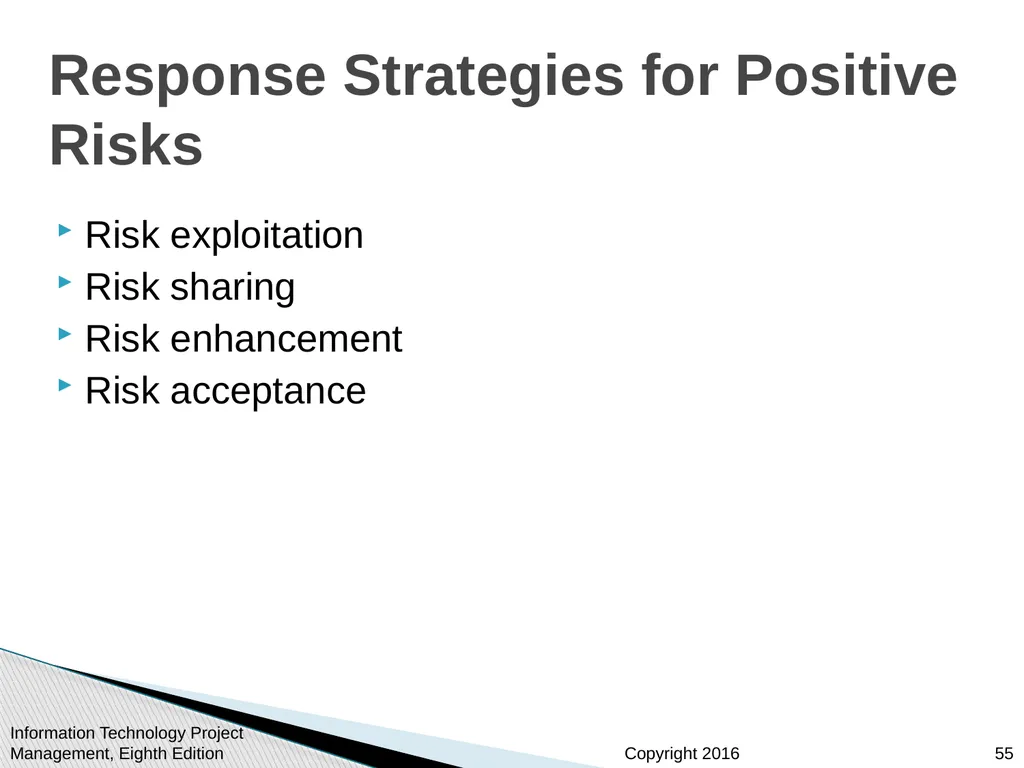 Chapter 11 : Project Risk Management Information - slide 55 of 60