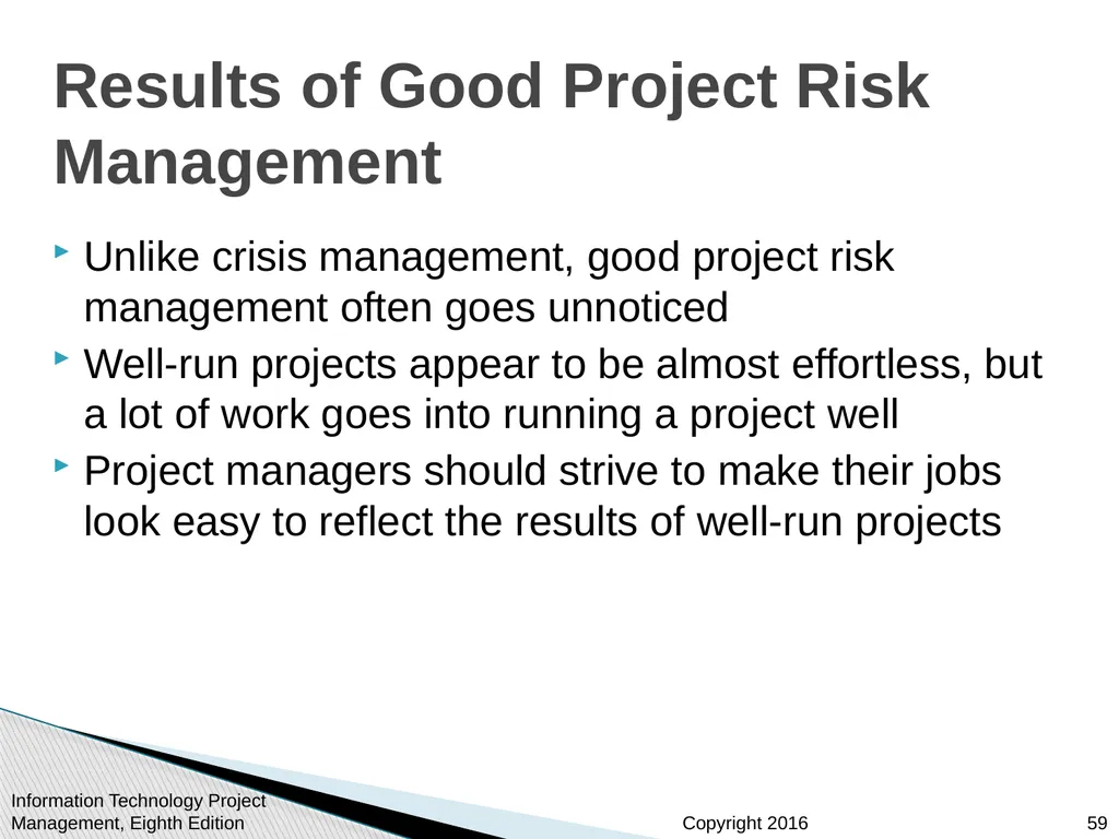 Chapter 11 : Project Risk Management Information - slide 59 of 60