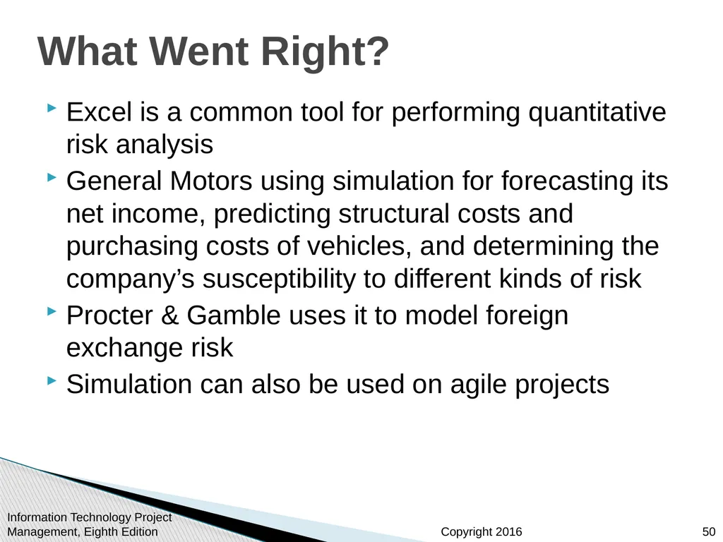 Chapter 11 : Project Risk Management Information - slide 50 of 60