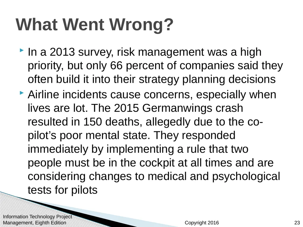 Chapter 11 : Project Risk Management Information - slide 23 of 60