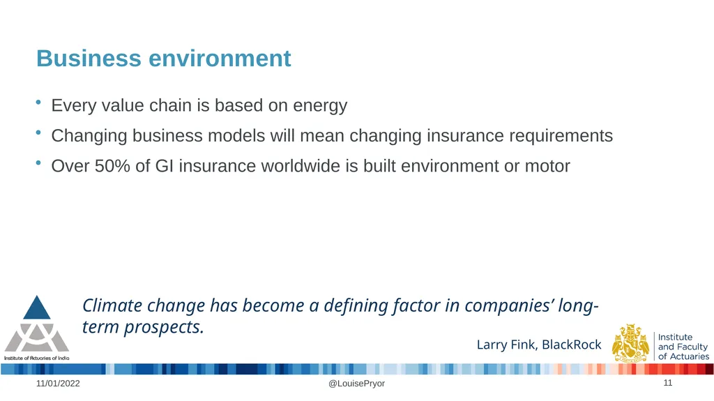 Louise Pryor, President, IFoA 11/01/2022 The role - slide 11 of 16
