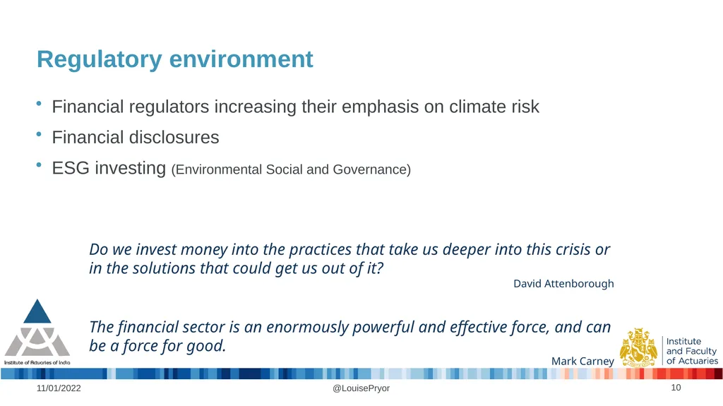 Louise Pryor, President, IFoA 11/01/2022 The role - slide 10 of 16