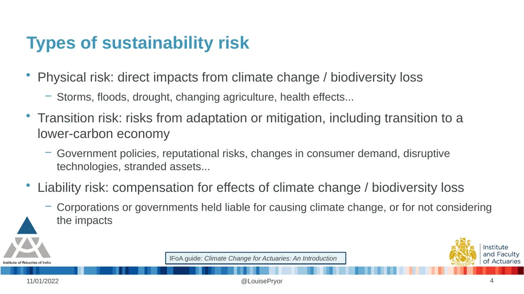 Louise Pryor, President, IFoA 11/01/2022 The role - slide 4 of 16