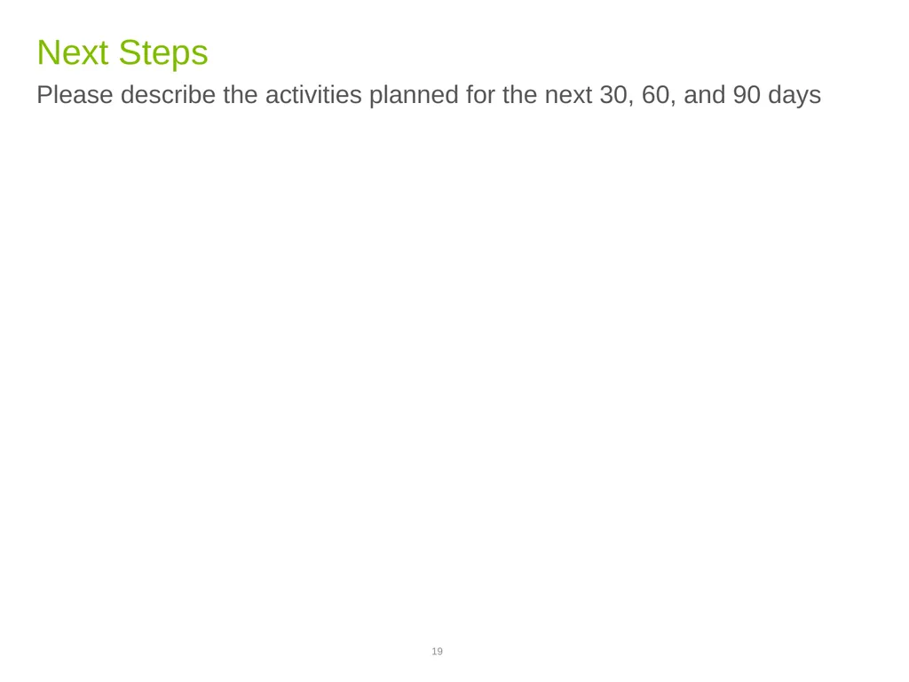 Phase 1 Progress Review Discussion Template GSA, - slide 19 of 19