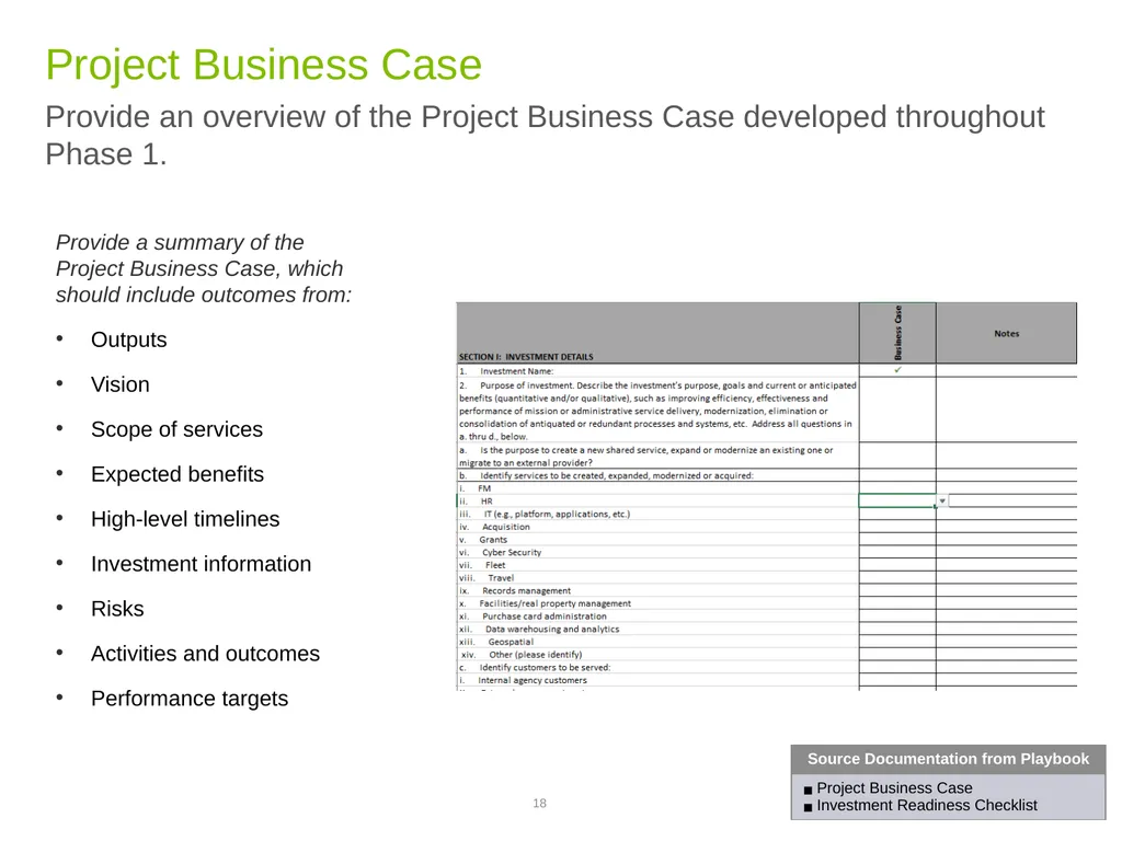 Phase 1 Progress Review Discussion Template GSA, - slide 18 of 19