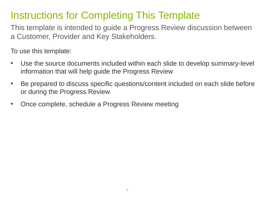 Phase 1 Progress Review Discussion Template GSA, - slide 3 of 19