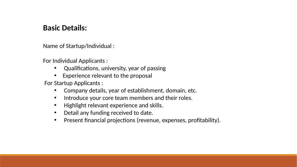 Proposal Title Proposed by (Name / Startup) - slide 8 of 8