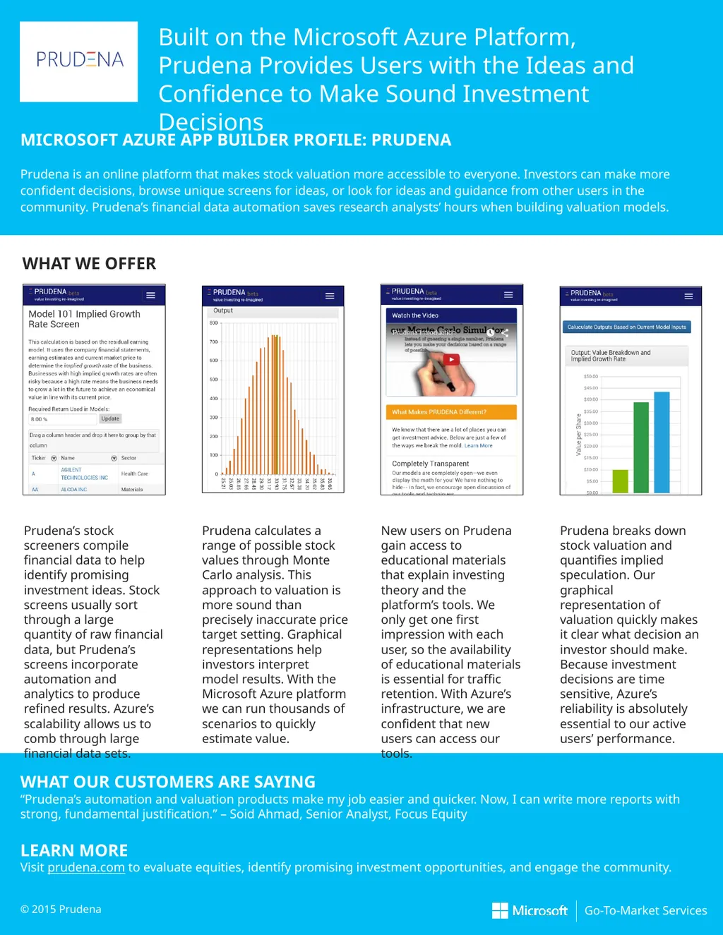 Built on the Microsoft Azure Platform, Prudena - slide 1 of 2