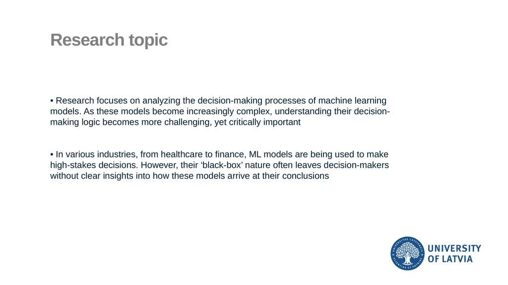Analyzing the decision making of machine learning - slide 2 of 17