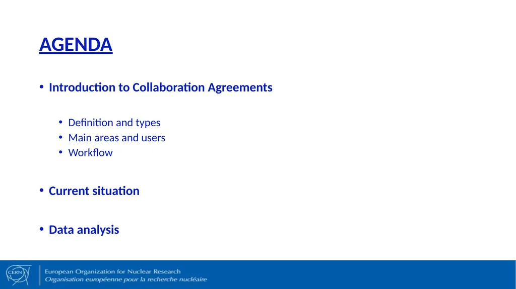 R&D Collaboration Agreements AGENDA Introduction - slide 2 of 20