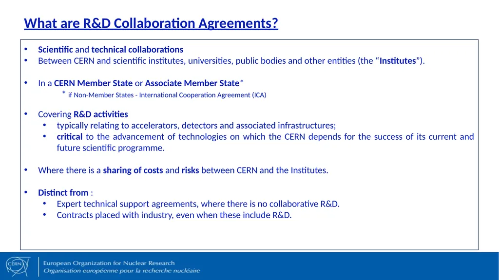 R&D Collaboration Agreements AGENDA Introduction - slide 3 of 20