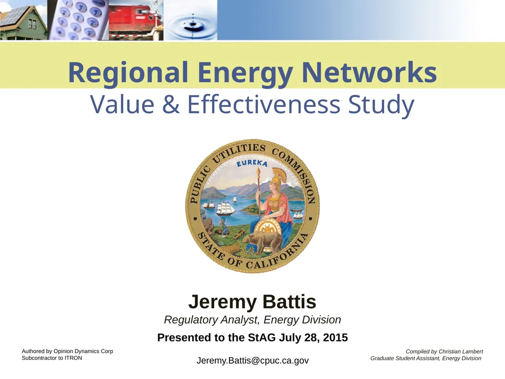 Regional Energy Networks Value & Effectiveness - slide 1 of 30