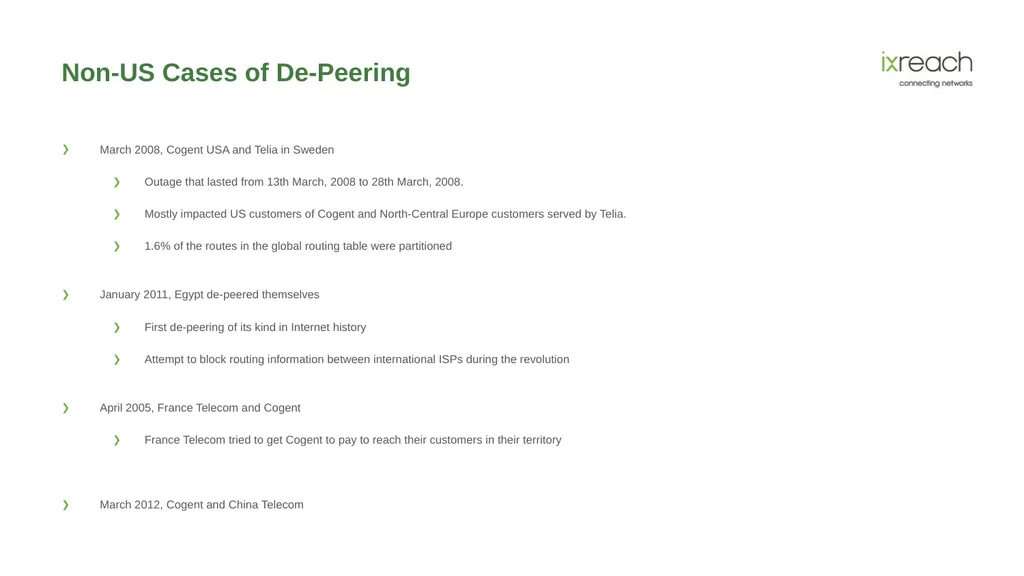 The Role IXPs and Peering Play in the Evolution of - slide 25 of 29