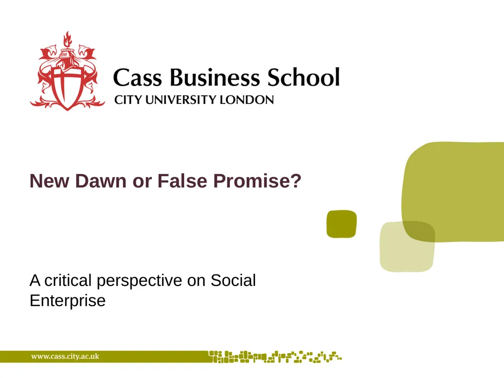 A critical perspective on Social Enterprise New - slide 1 of 15
