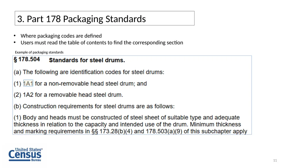 Parsing the Code of Federal Regulations for the - slide 11 of 22