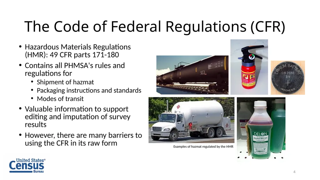 Parsing the Code of Federal Regulations for the - slide 4 of 22