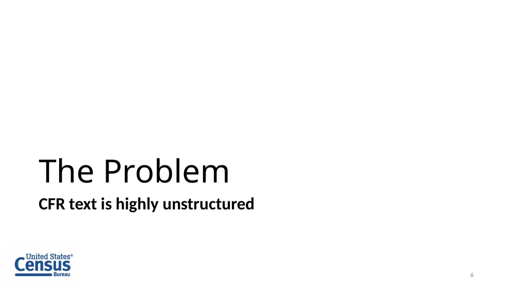 Parsing the Code of Federal Regulations for the - slide 6 of 22