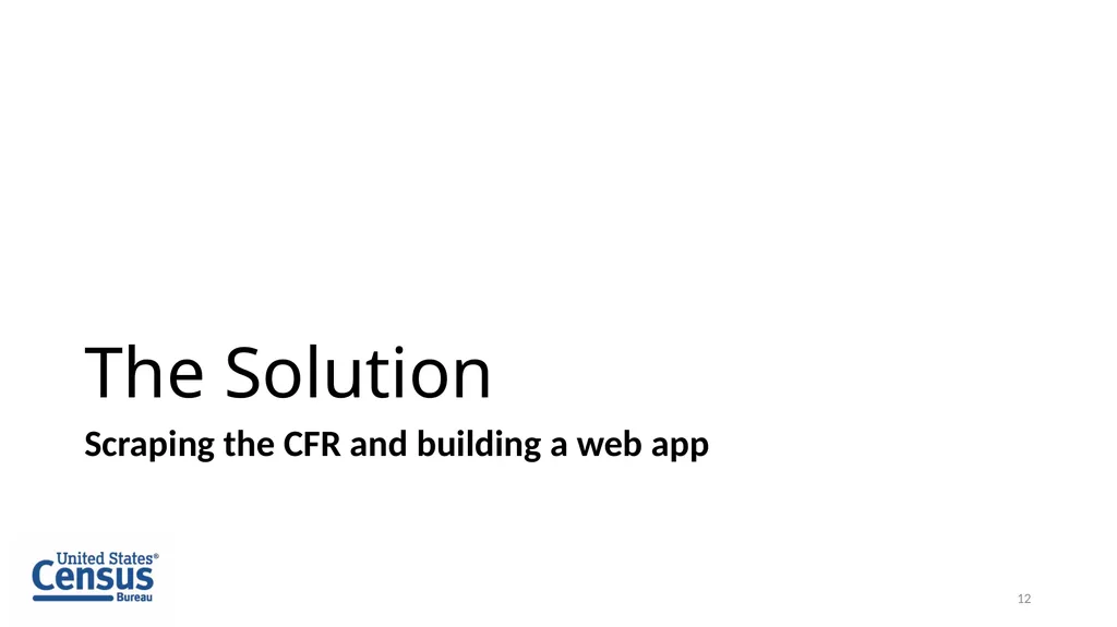Parsing the Code of Federal Regulations for the - slide 12 of 22