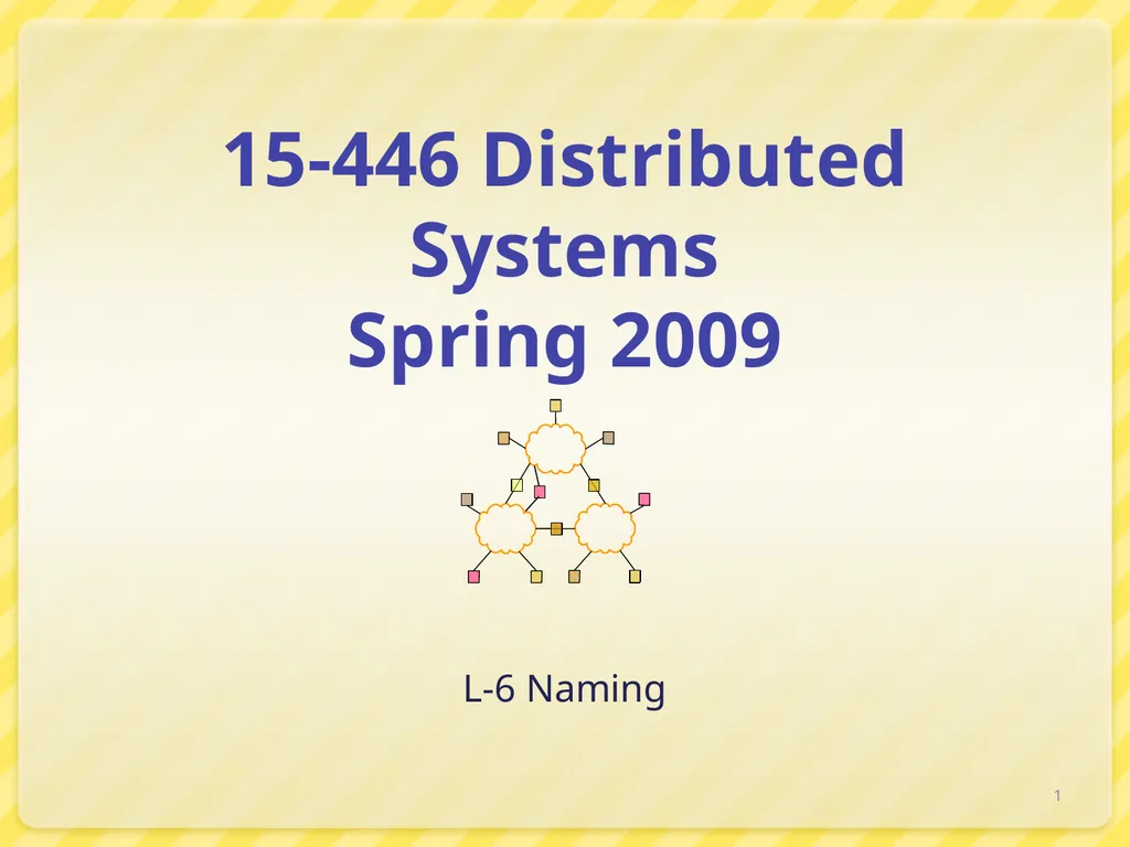 15-446 Distributed Systems Spring 2009 L-6 Naming