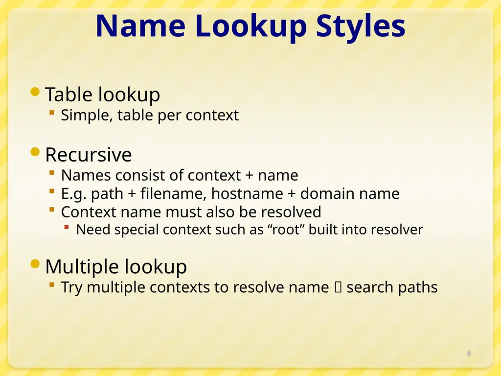 15-446 Distributed Systems Spring 2009 L-6 Naming - slide 8 of 48
