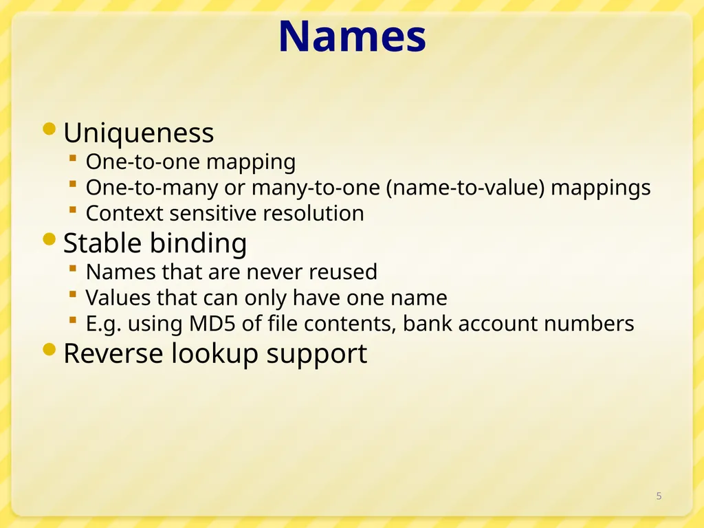15-446 Distributed Systems Spring 2009 L-6 Naming - slide 5 of 48