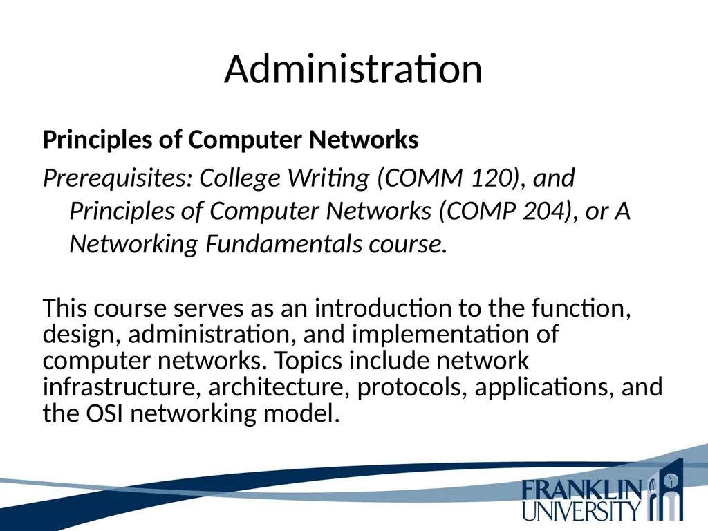 ITEC 275 Computer Networks – Switching, Routing, - slide 6 of 52
