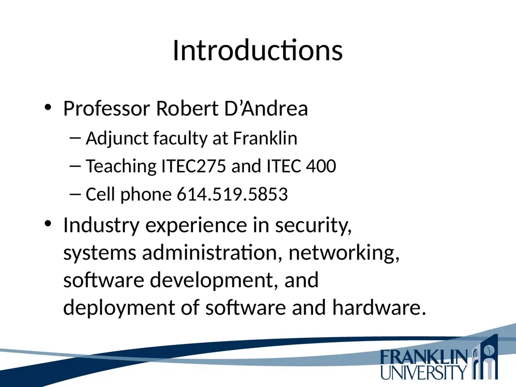 ITEC 275 Computer Networks – Switching, Routing, - slide 3 of 52