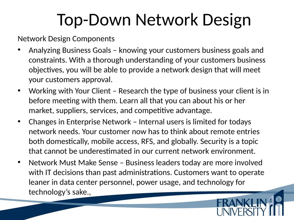 ITEC 275 Computer Networks – Switching, Routing, - slide 22 of 52