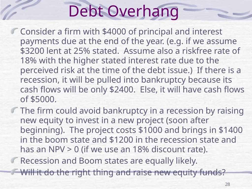 Capital Structure and Stockholder Incentives P.V. - slide 28 of 37