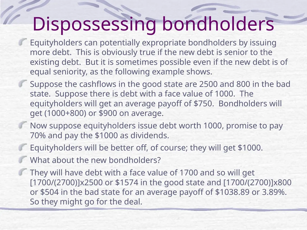 Capital Structure and Stockholder Incentives P.V. - slide 24 of 37