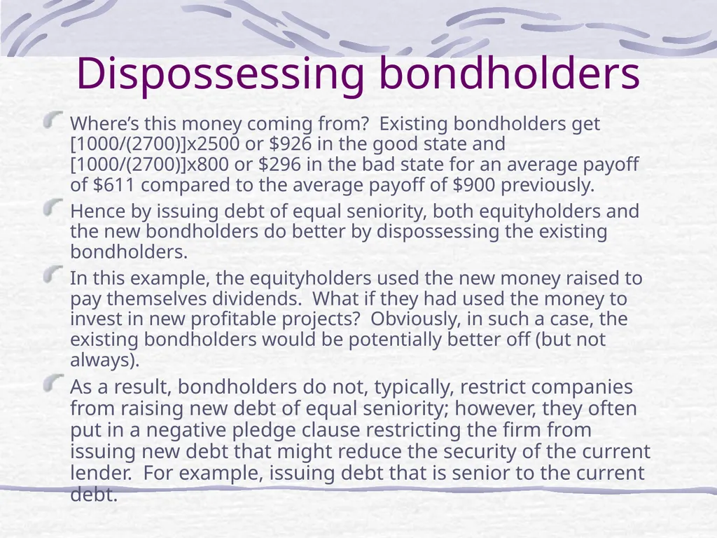 Capital Structure and Stockholder Incentives P.V. - slide 25 of 37