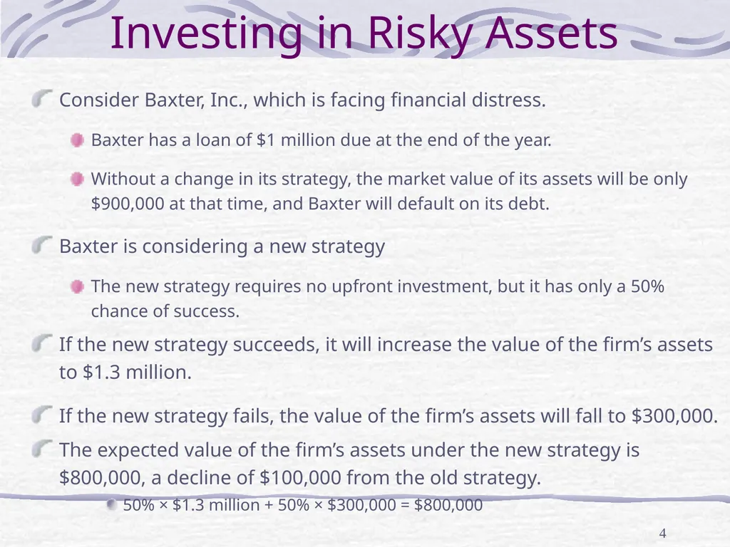 Capital Structure and Stockholder Incentives P.V. - slide 4 of 37