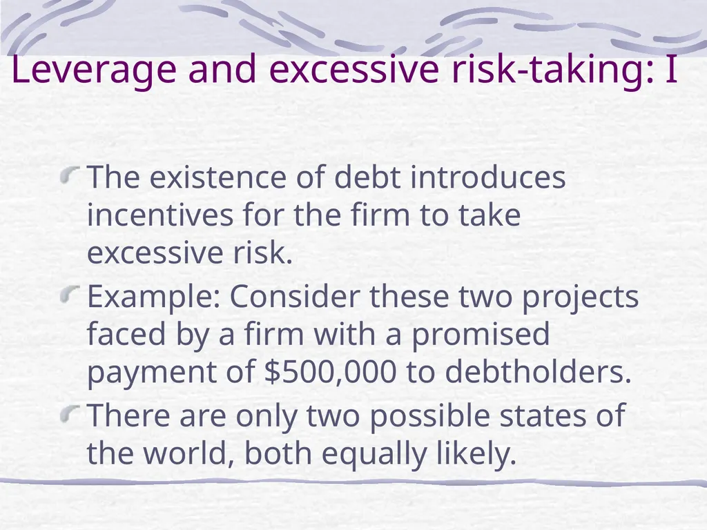 Capital Structure and Stockholder Incentives P.V. - slide 6 of 37