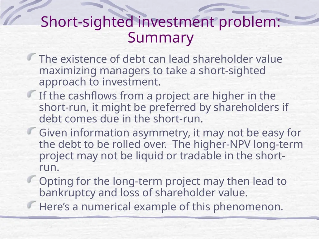 Capital Structure and Stockholder Incentives P.V. - slide 21 of 37