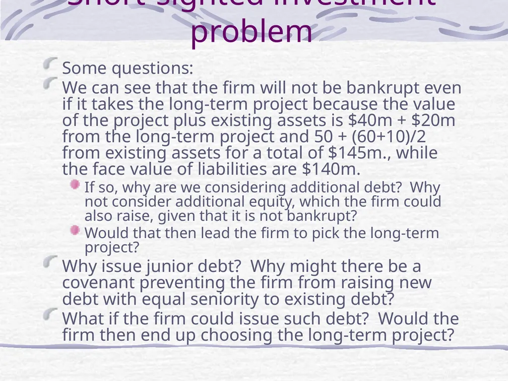 Capital Structure and Stockholder Incentives P.V. - slide 23 of 37