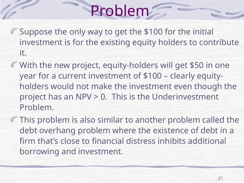 Capital Structure and Stockholder Incentives P.V. - slide 27 of 37