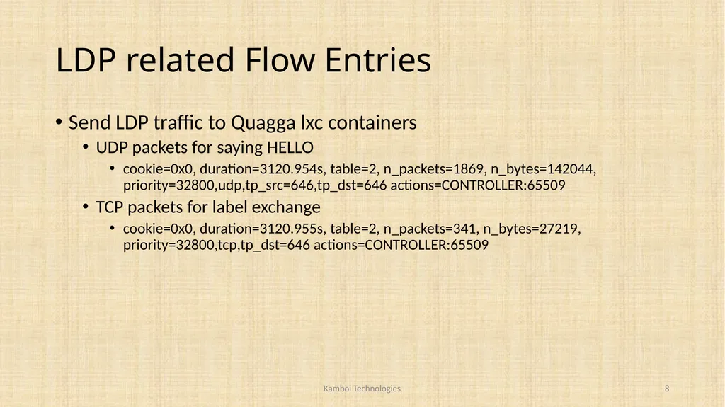 MPLS LDP based LSR and LER using OpenFlow Vikram - slide 8 of 17