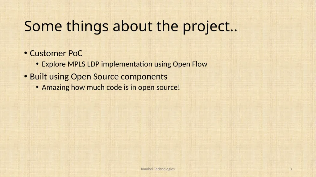 MPLS LDP based LSR and LER using OpenFlow Vikram - slide 3 of 17