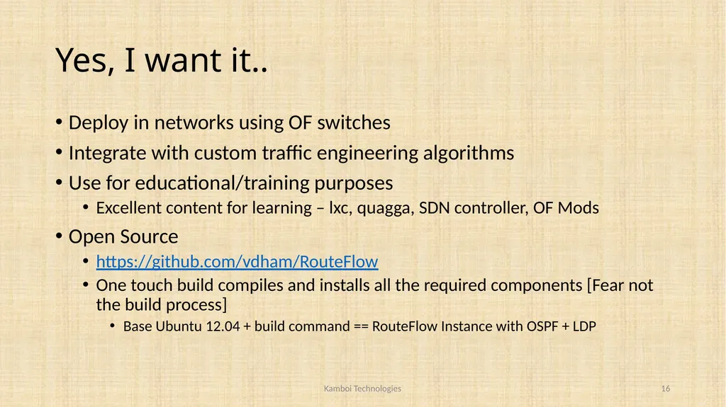 MPLS LDP based LSR and LER using OpenFlow Vikram - slide 16 of 17