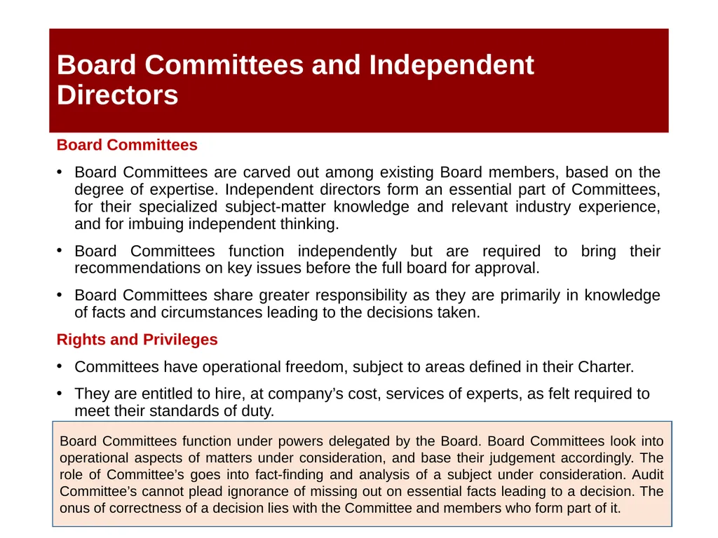 Independent Directors: Functions, Responsibilities - slide 33 of 37