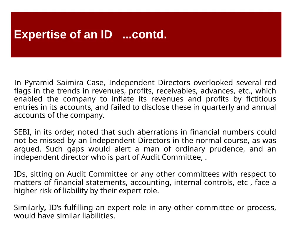 Independent Directors: Functions, Responsibilities - slide 36 of 37