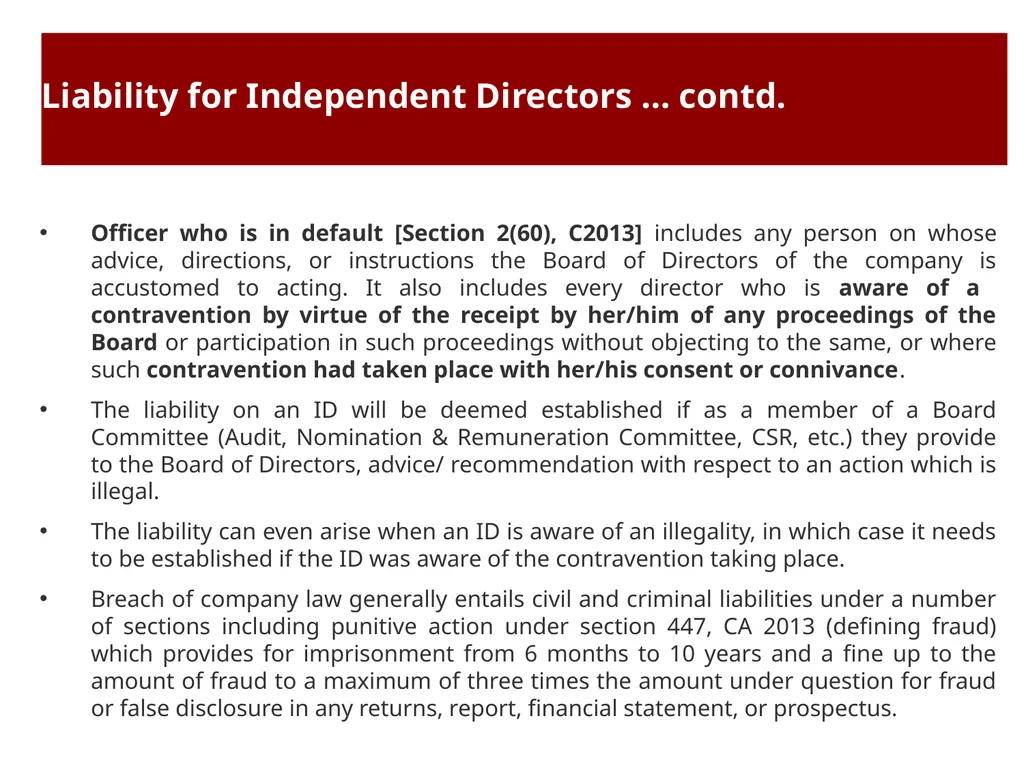 Independent Directors: Functions, Responsibilities - slide 25 of 37