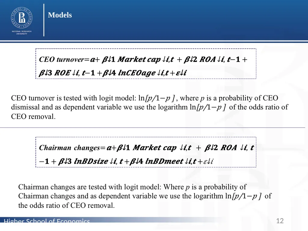 Does corporate performance matter for the changes - slide 12 of 23